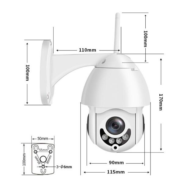 2 million wireless dome card network remote wifi outdoor waterproof camera